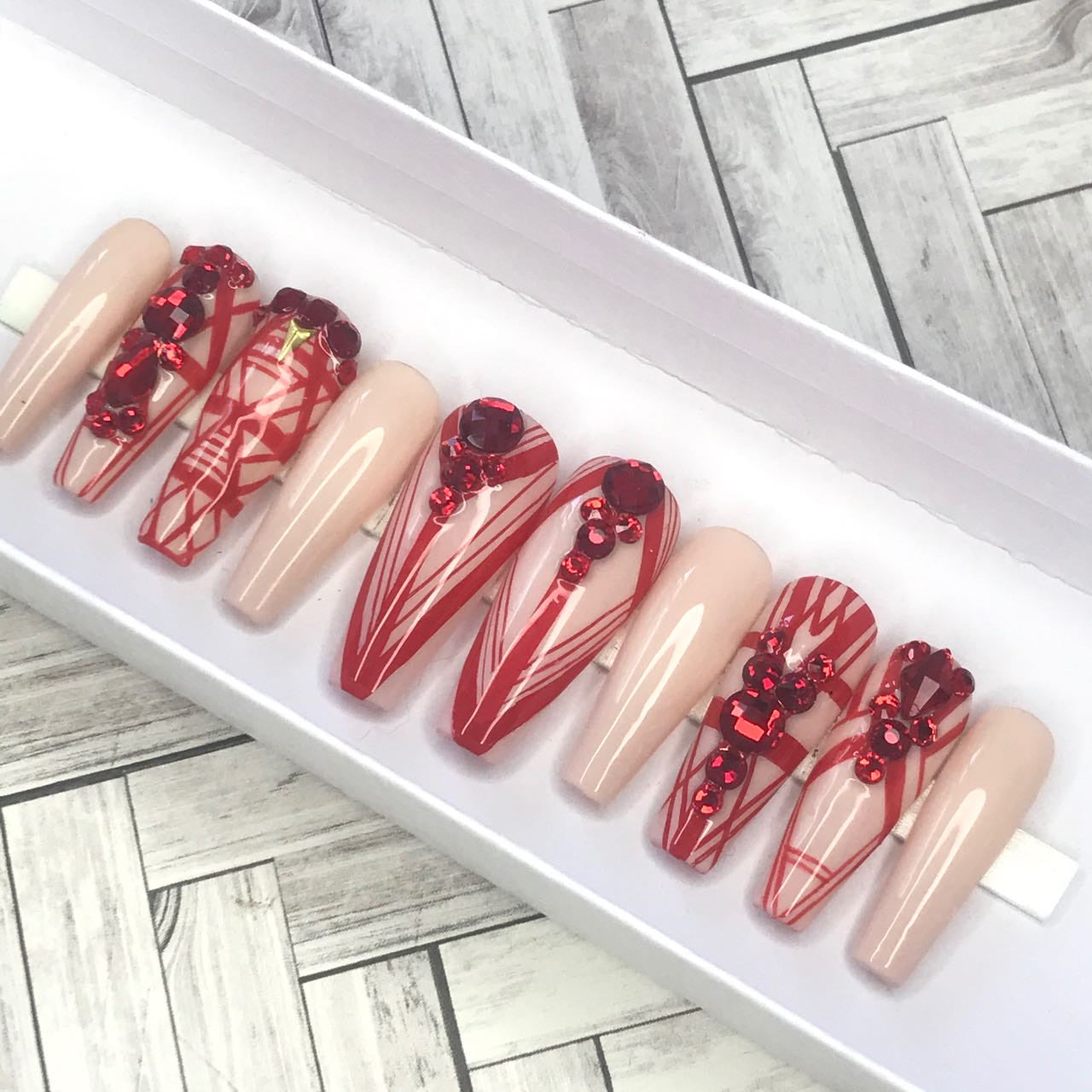 Geometric red stones
