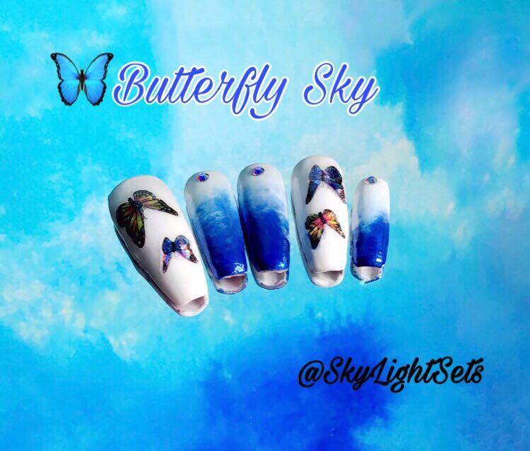 Butterfly Sky🦋 Nail Set💙