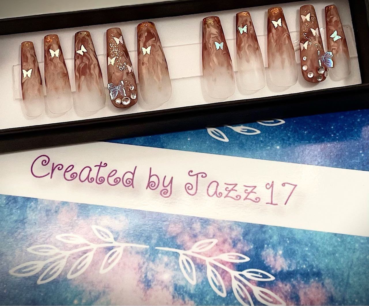 Blutterfly Chocolate Mudslide Matte Press On Nails | Fake Nails | Glue On Nails | Stick On Nails