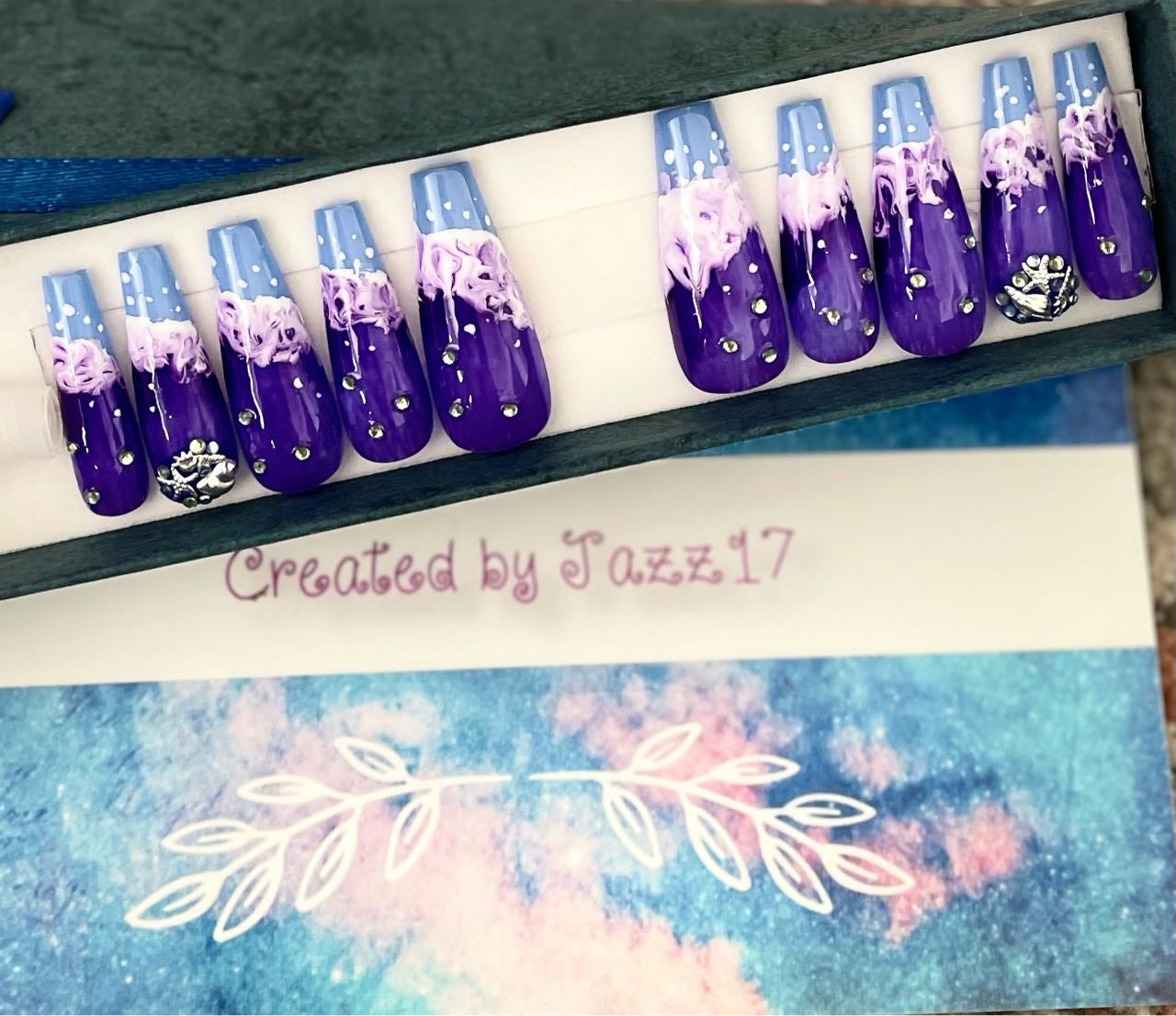 Beach Wave Summer Press On Nails | Fake Nails | Glue On Nails | Stick On Nails