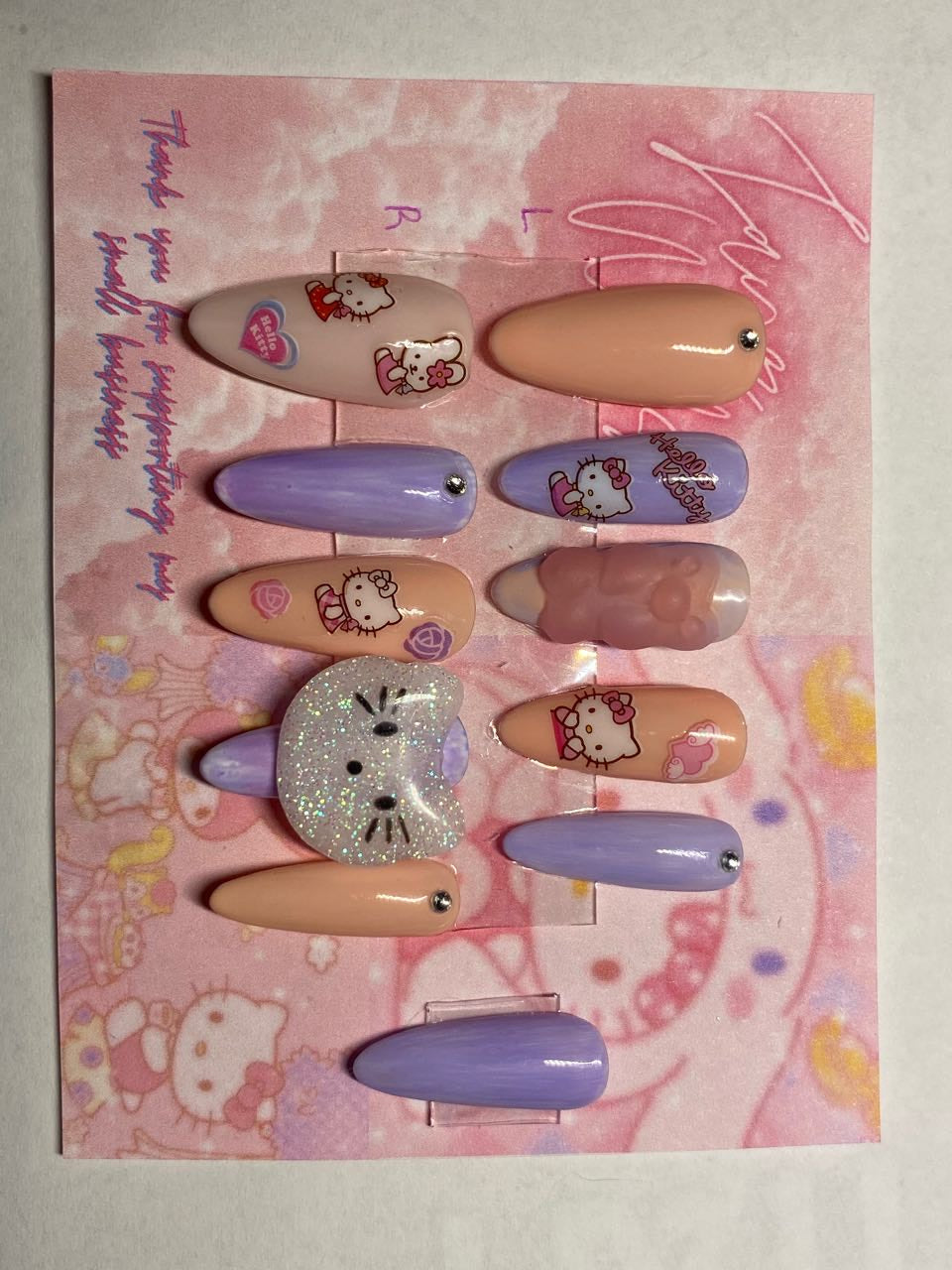 Hello Kitty Sanrio Pastel nails