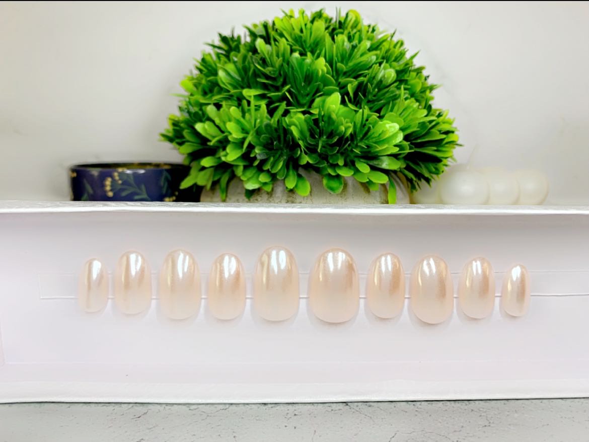 Pink Chrome Glaze Nails