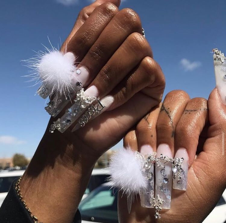 Silver themes nails