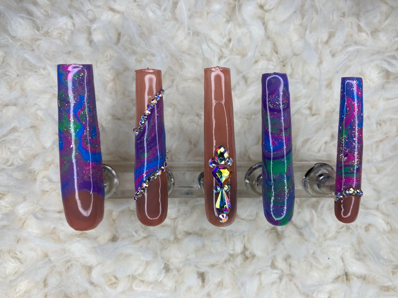 Marbled in purple