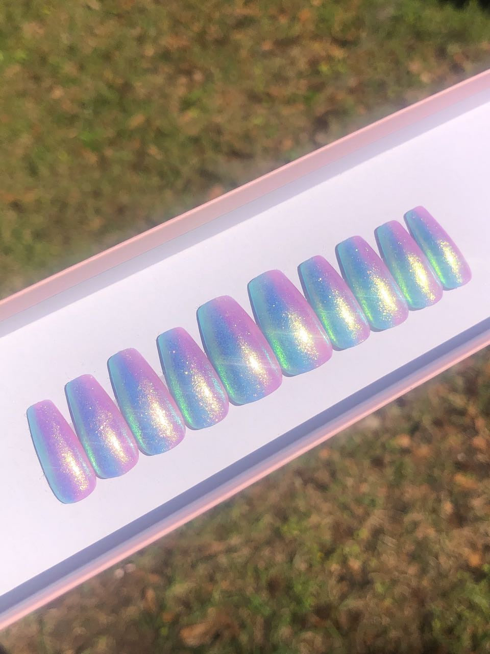 Pink and Blue Holographic Chrome Set
