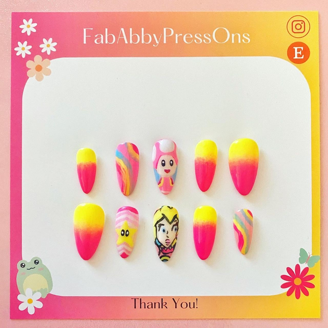 Princess Peach Press Ons