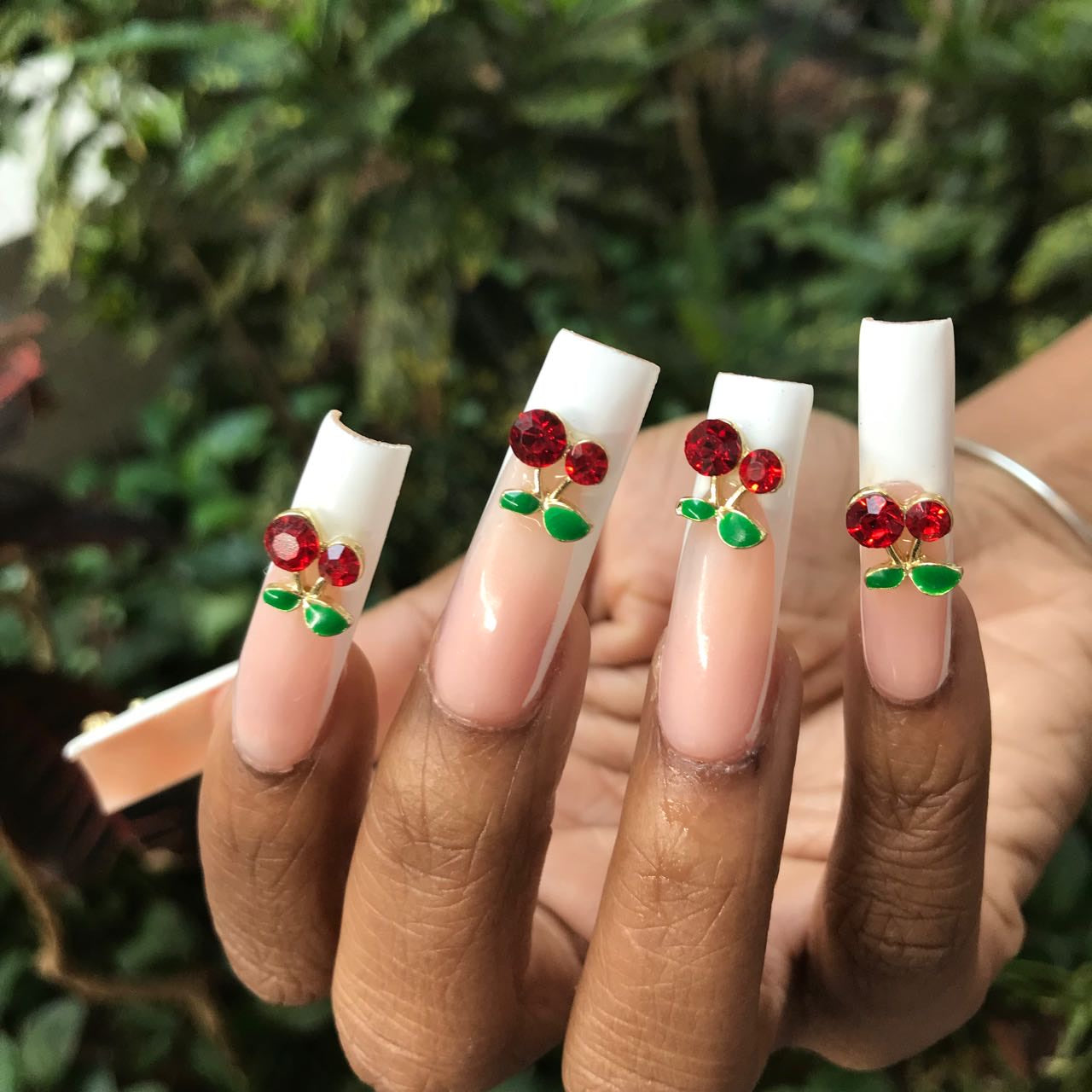 French Tips with cherry s