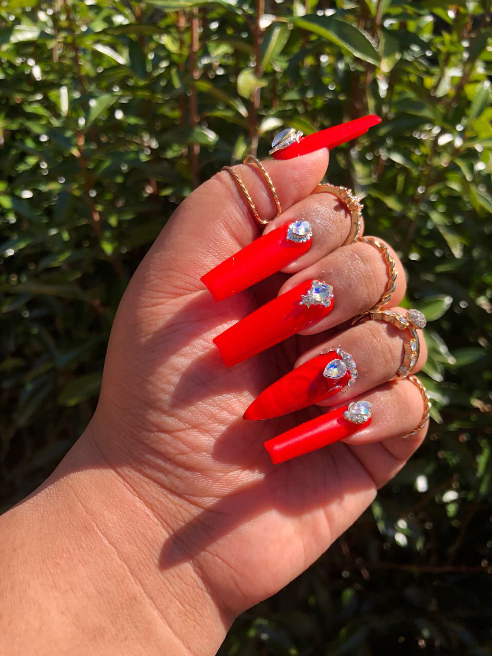 Red Bling Press-on set