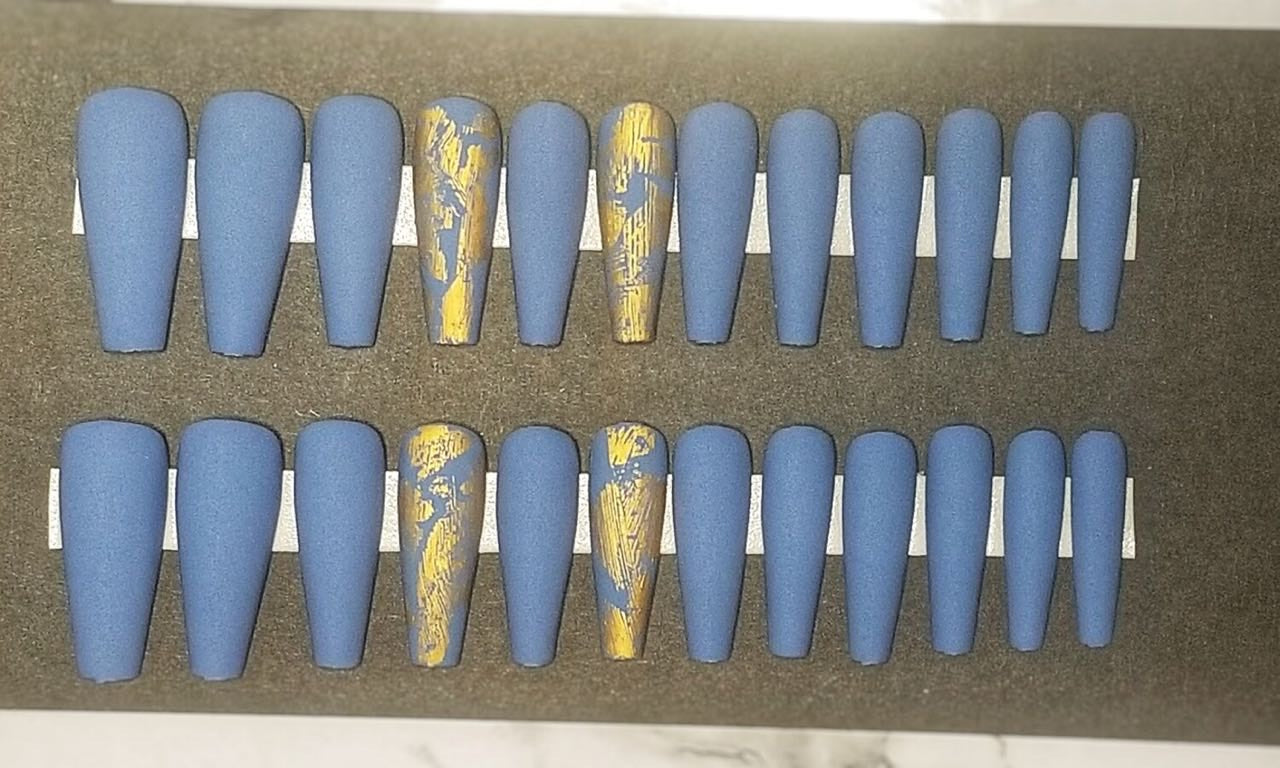 Matted Blue 24pc Presson Nails Ready2Ship