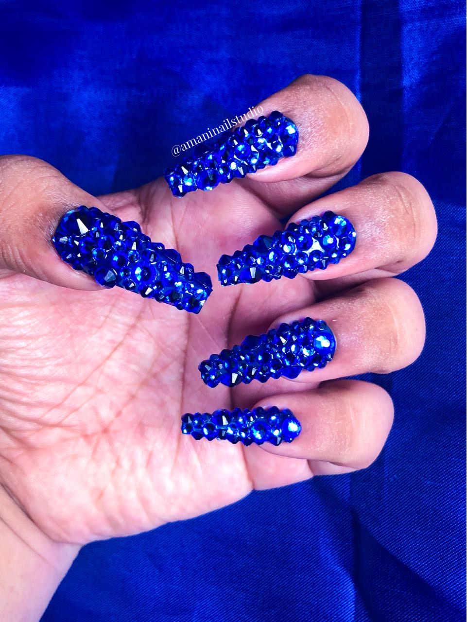 Blue Swarovski Press-on set