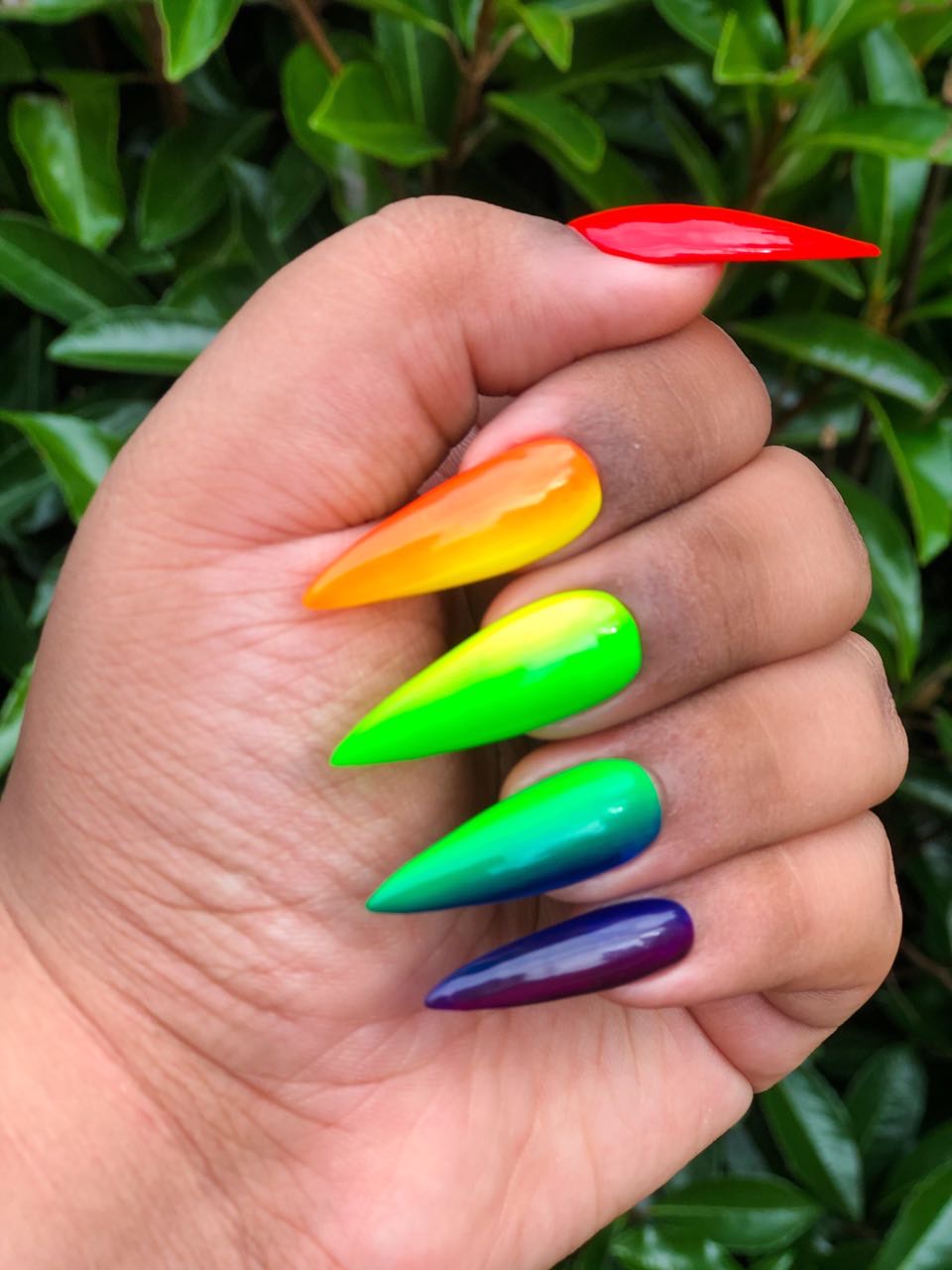 Rainbow ombr  nails