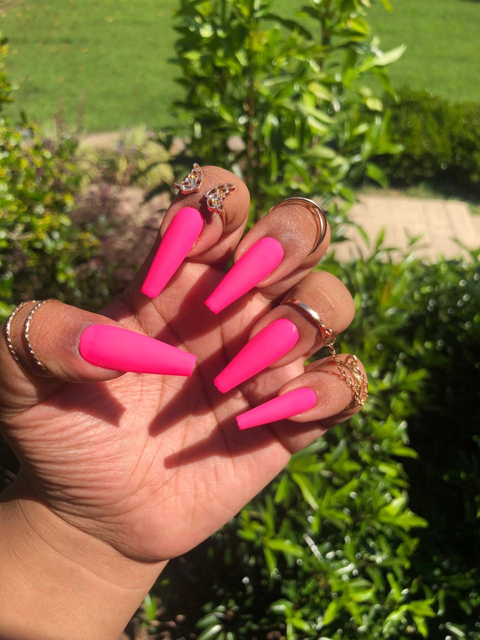 Neon Pink Press-on set