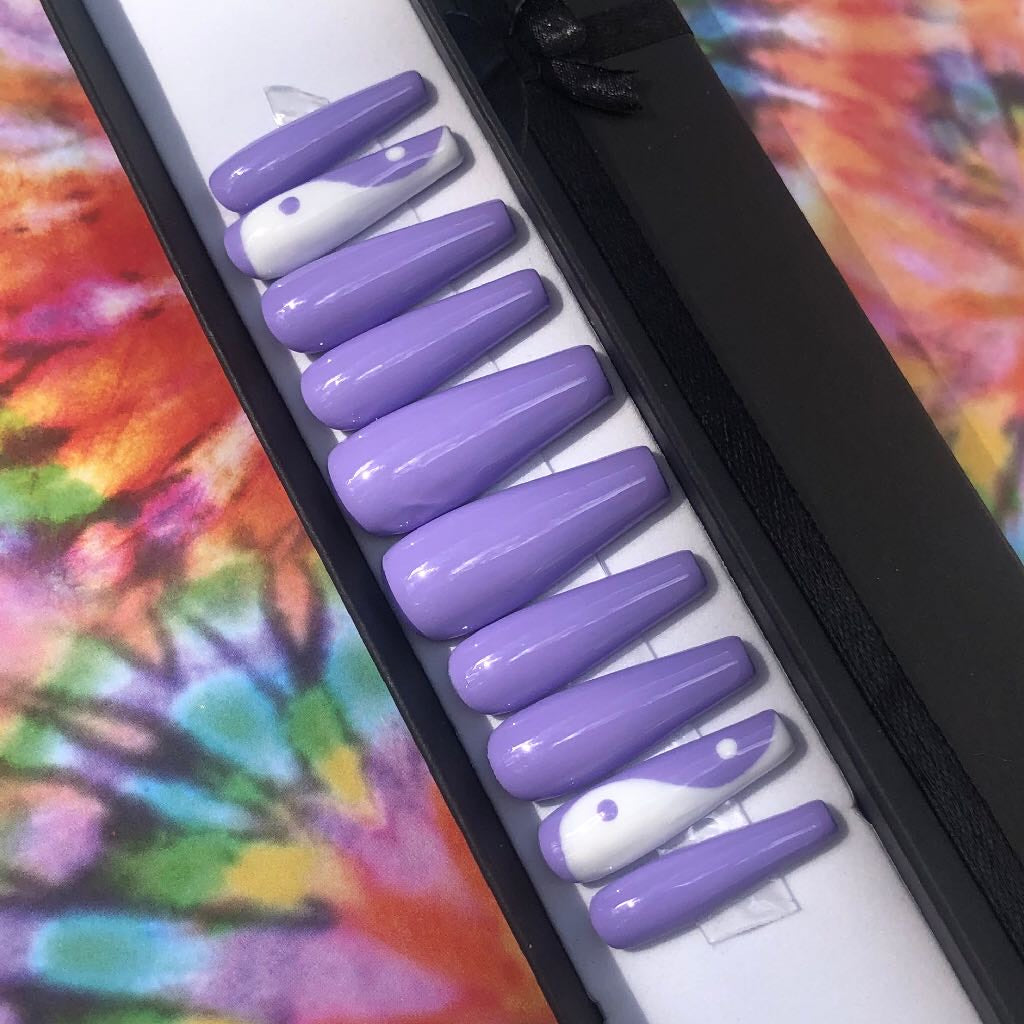 Purple Yin Yang Nail Art Set