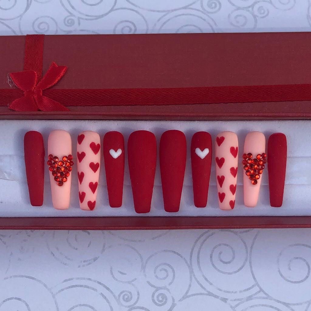 Pink And Red Heart Valentine BlingSet