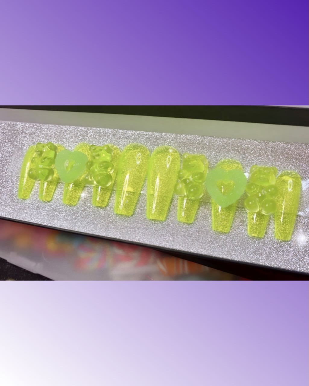 Long coffin neon green