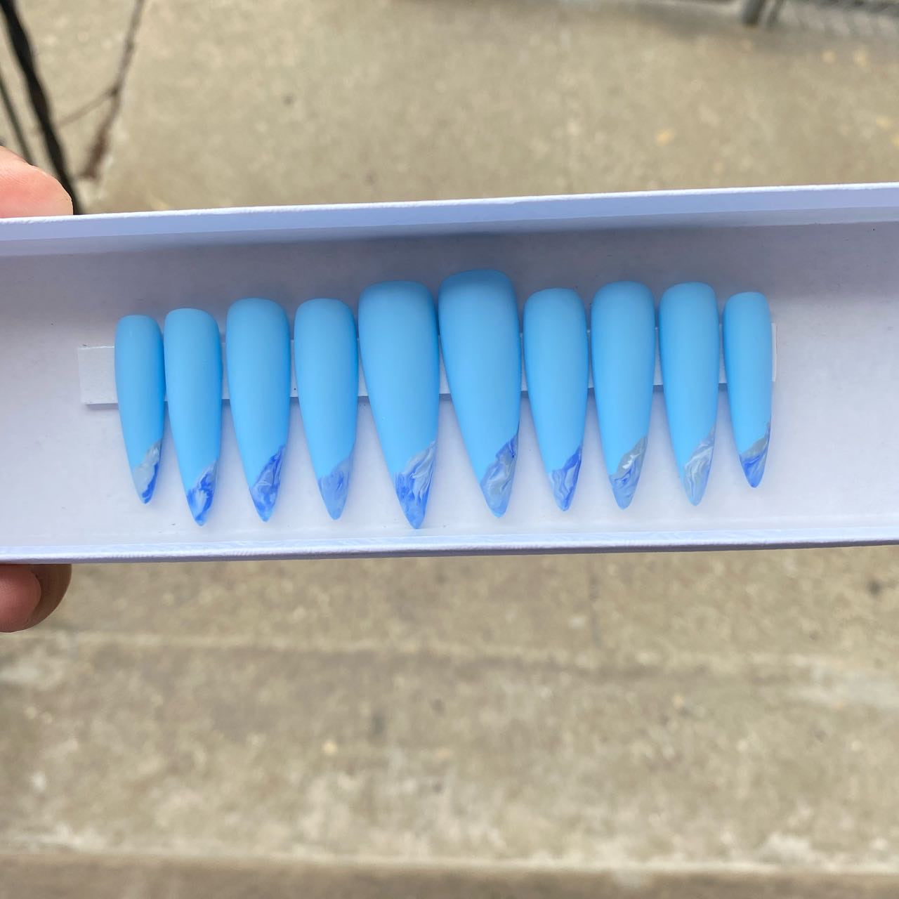 Waves Matte XL Stiletto Press on Nails