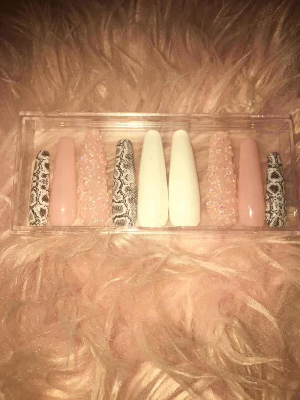 Pink snake skin set
