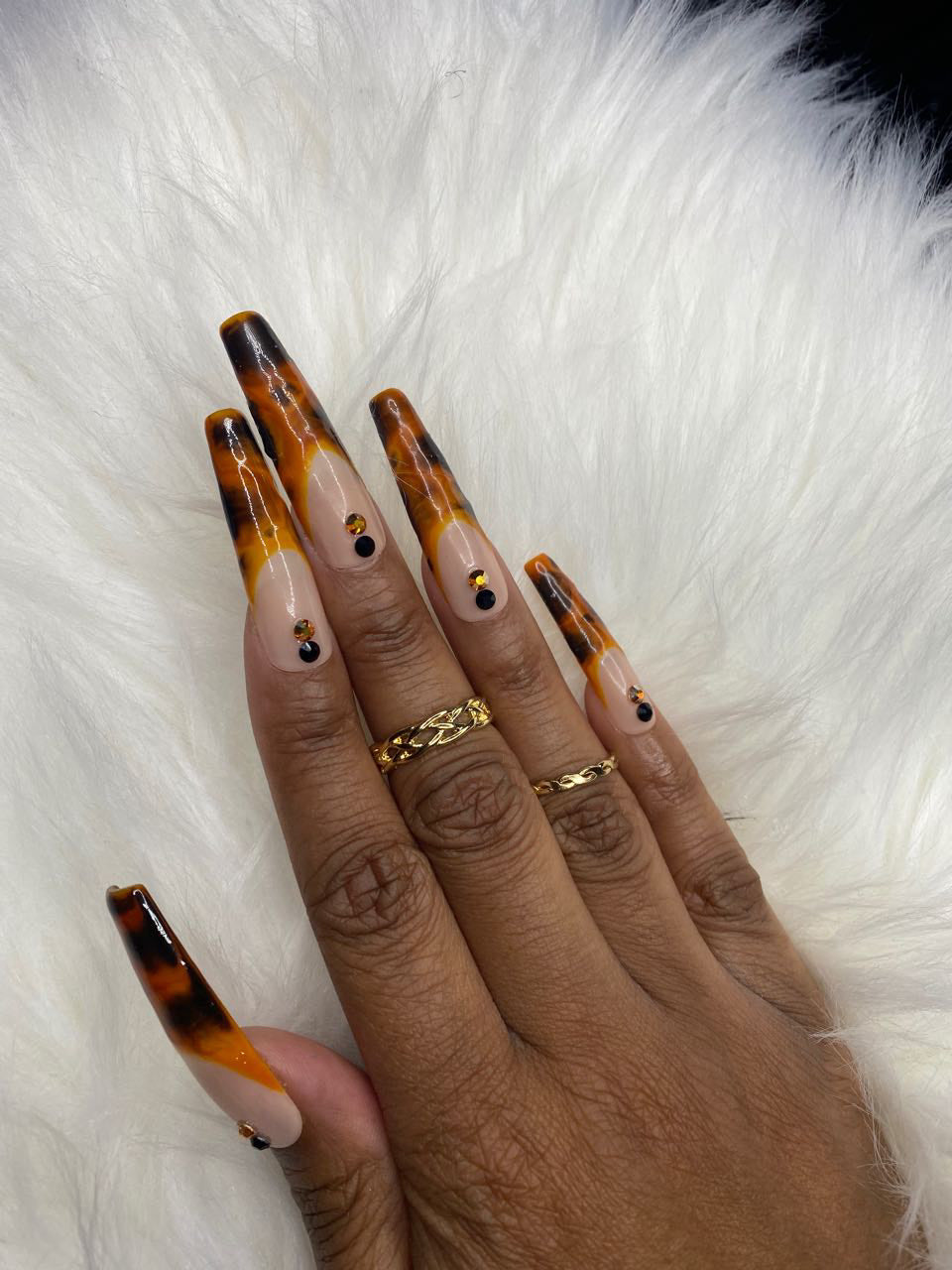 Tortoise Shell French Tips