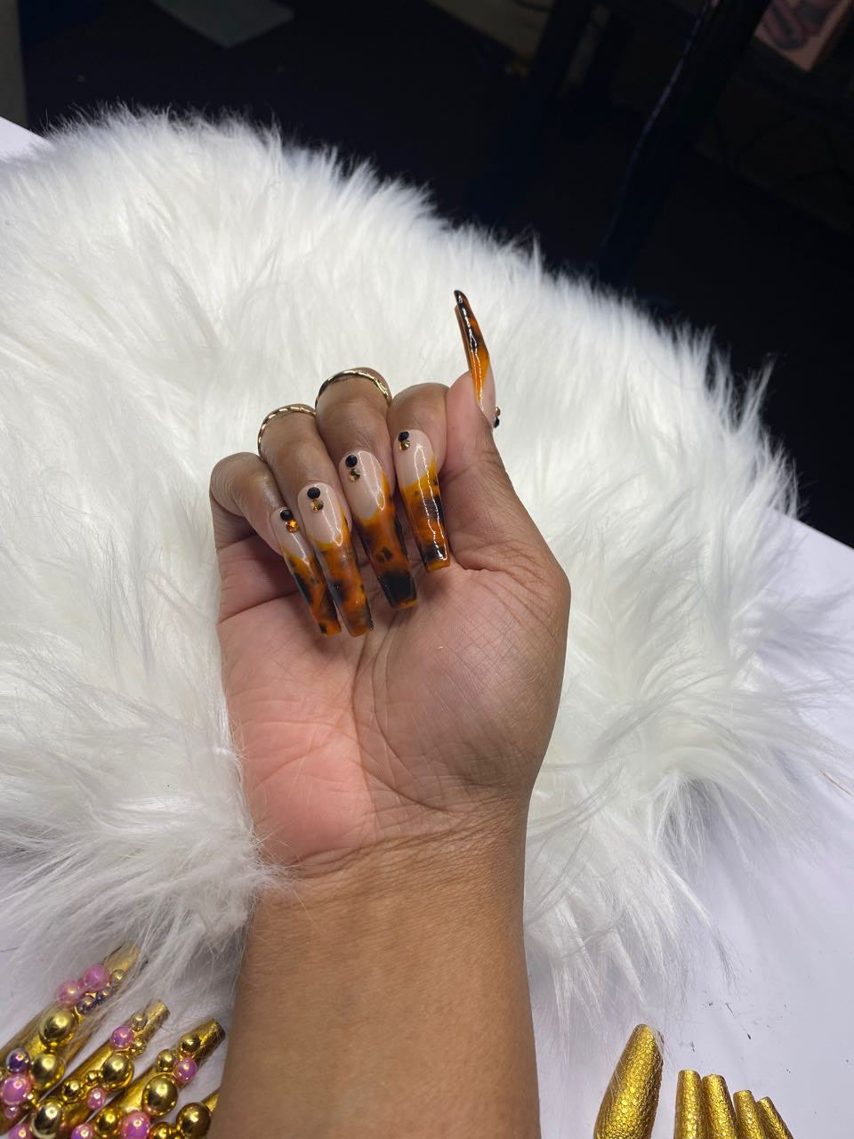 Tortoise Shell French Tips