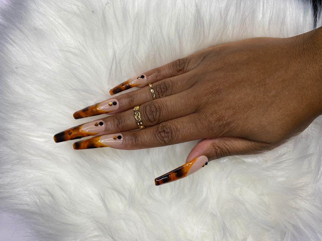 Tortoise Shell French Tips