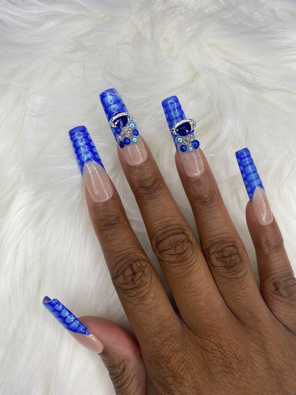 Blue Croc Print