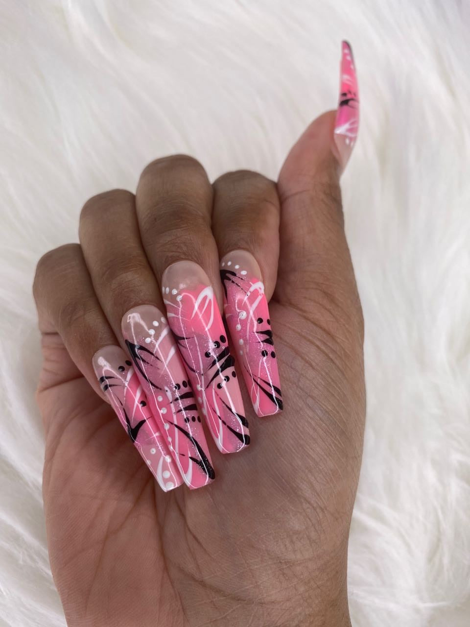90s Nails Pink