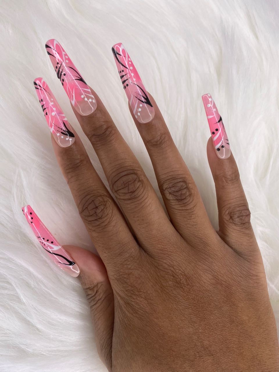 90s Nails Pink
