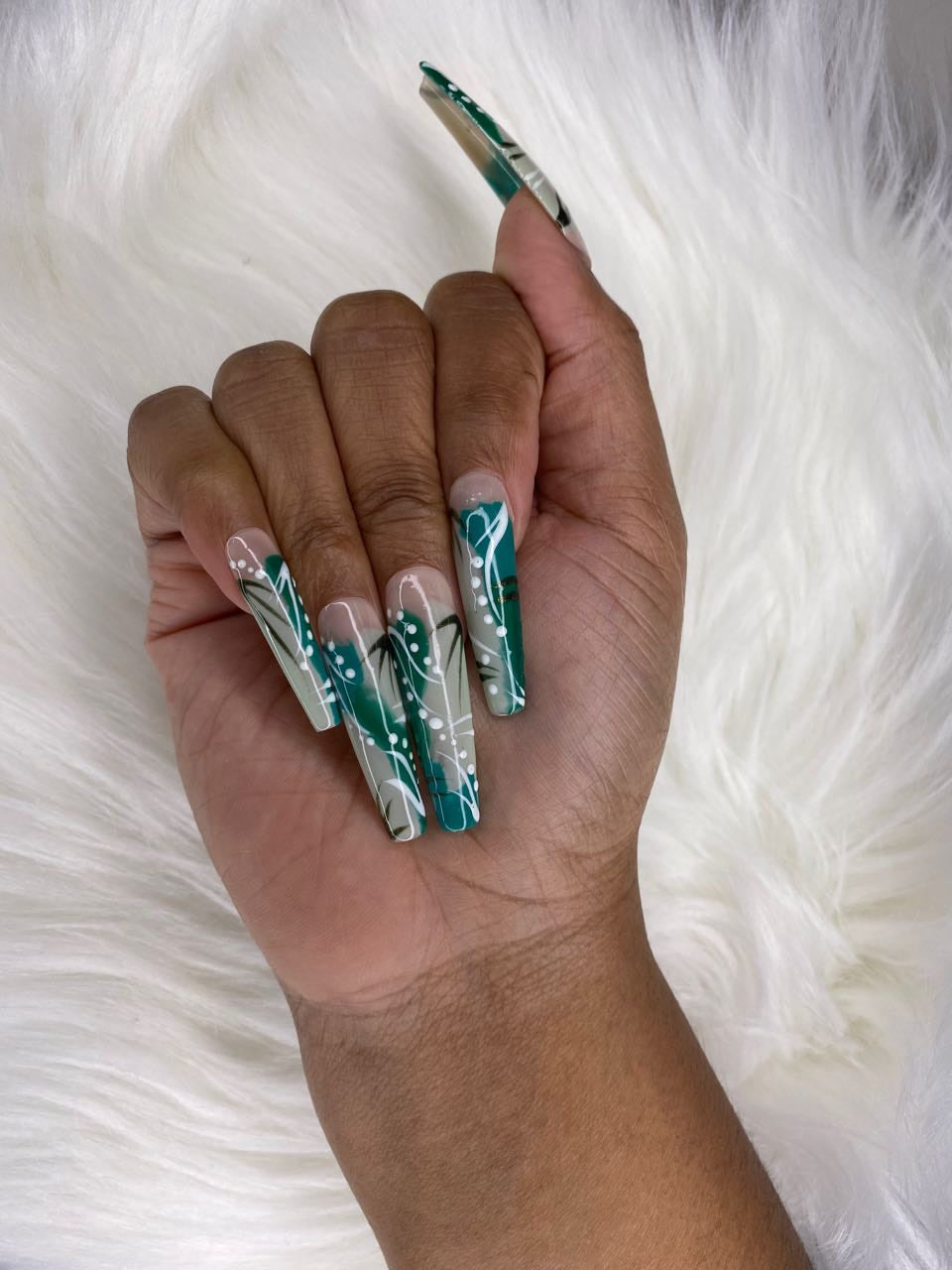 90s Nails Green