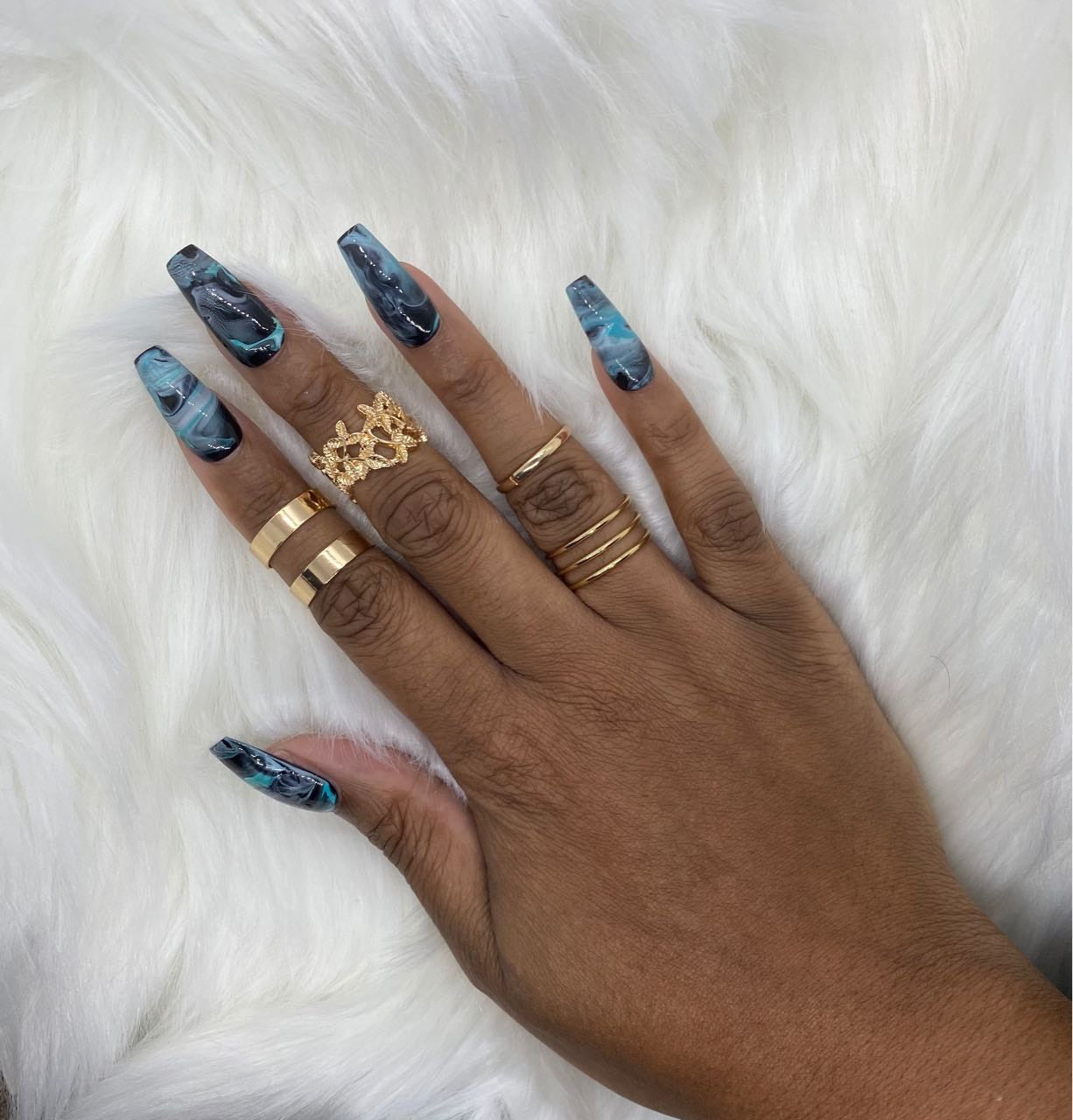 Marble (Black/Blue)