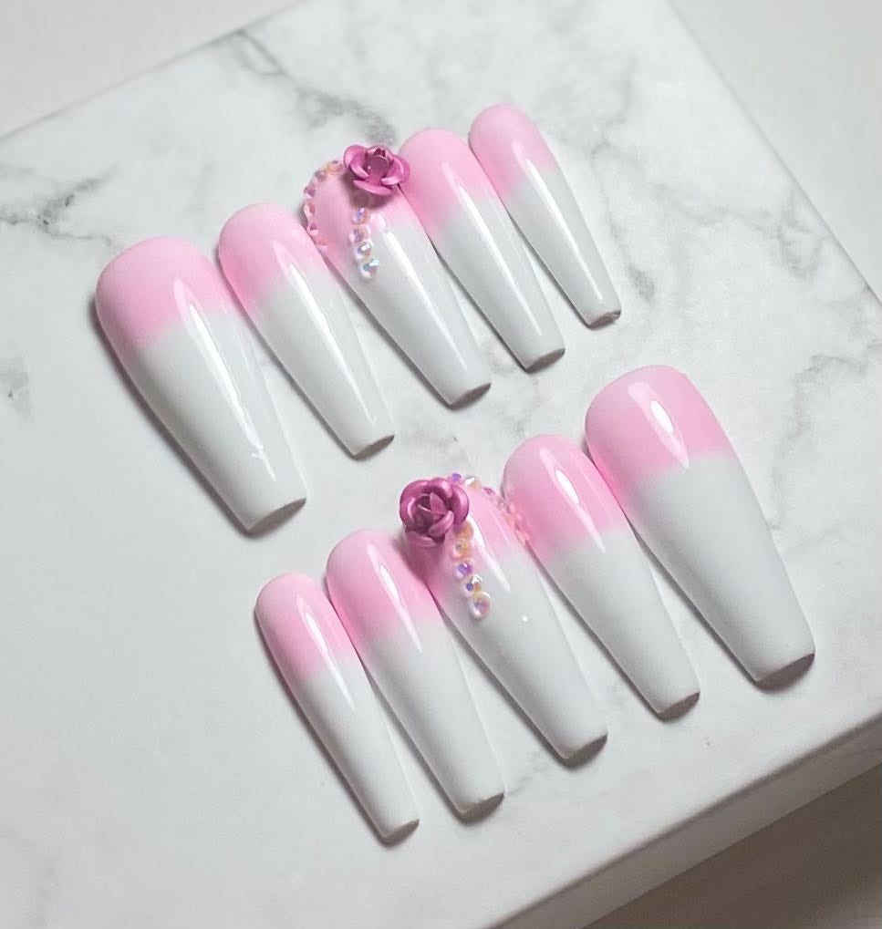 Rose Gel Press On Nails