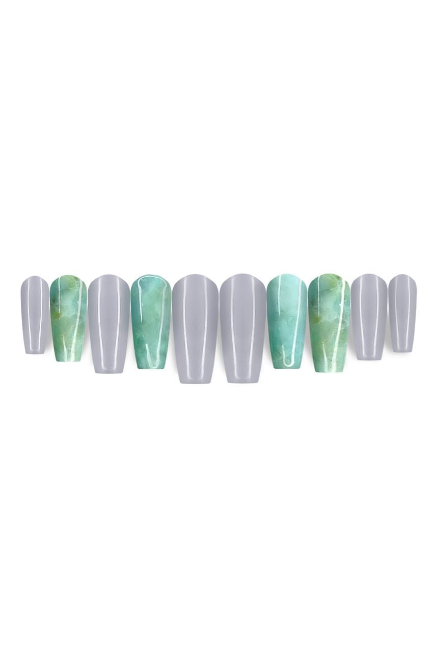 Seafoam  Press On Nails | False Nails | Grey Nails