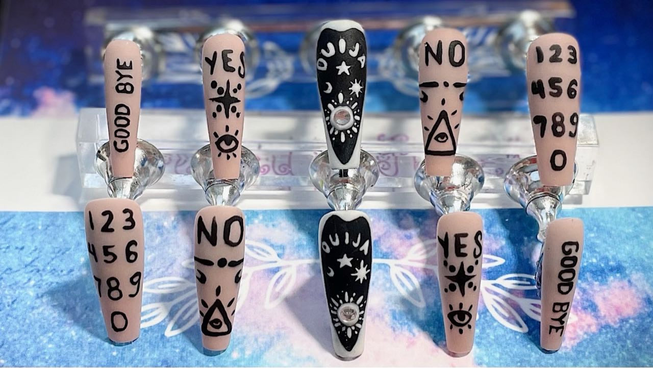 Ouija Matte Press On Nails | Halloween | Fake Nails | Glue On Nails | Stick On Nails
