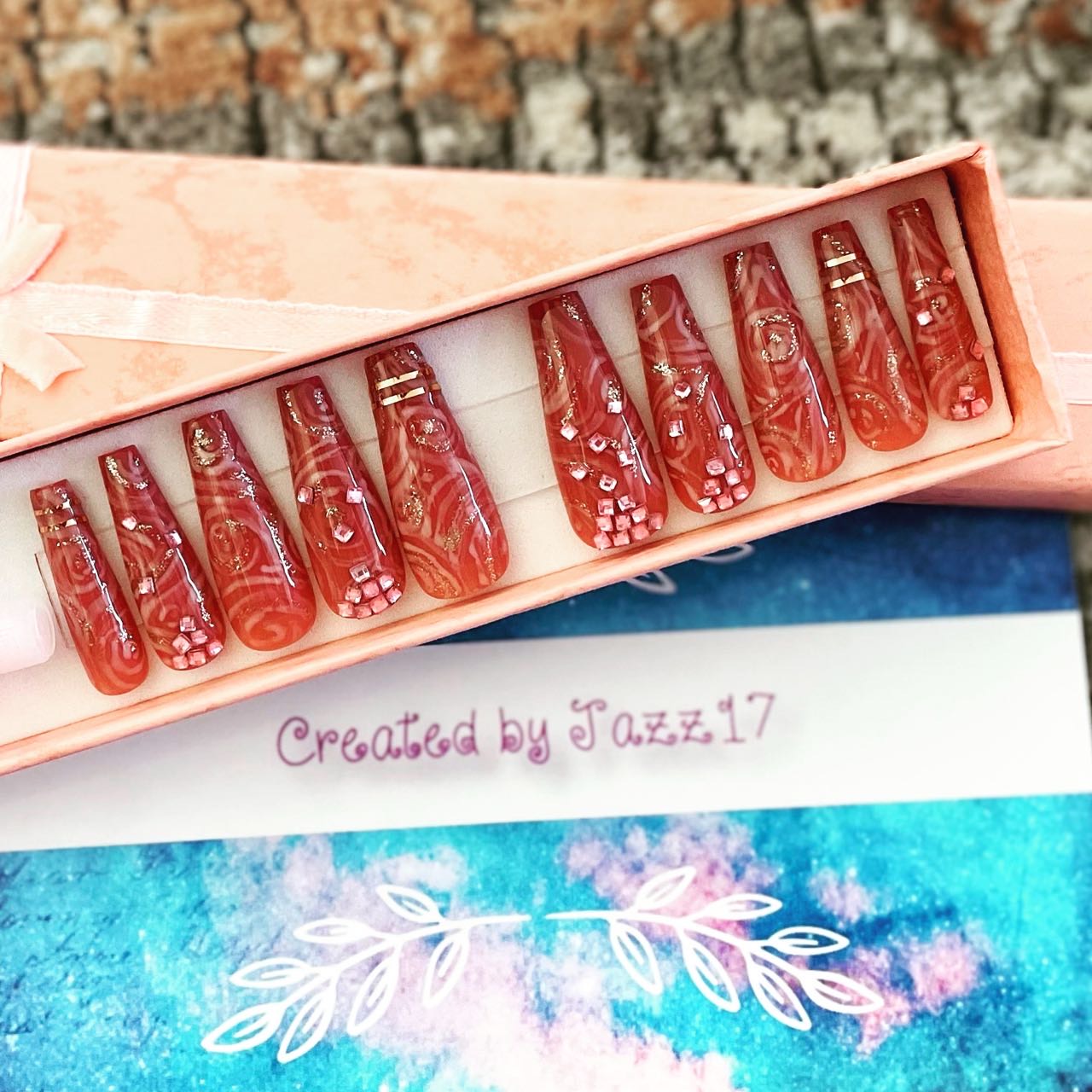 Rose Gold Press On Nails | Fake Nails | Glue On Nails | Stick On Nails